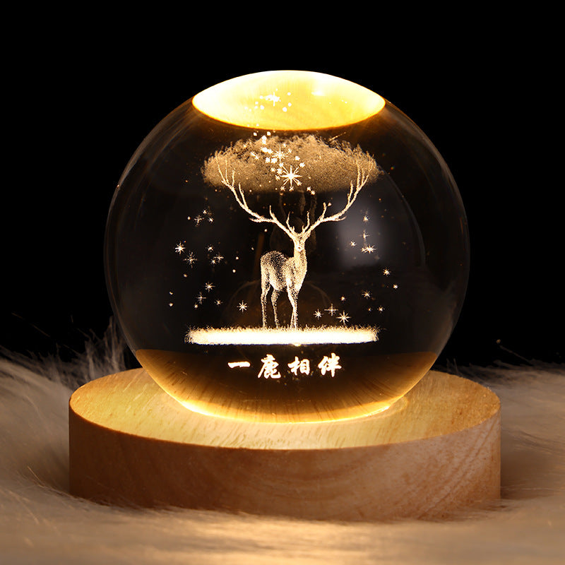 Crystal Moon Galaxy Lamp