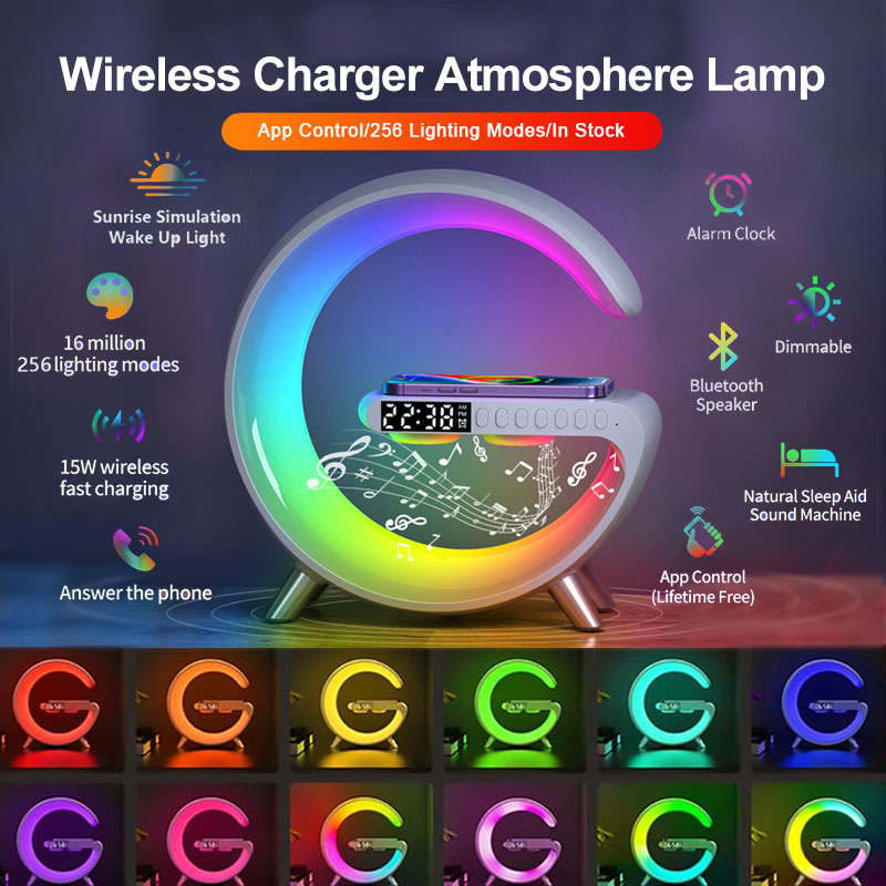 Smart LED Atmosphere Lamp with Wireless Charging