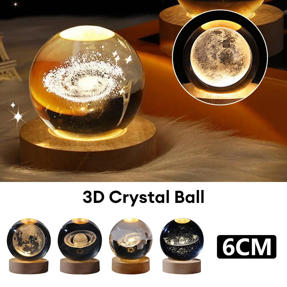 Crystal Moon Galaxy Lamp