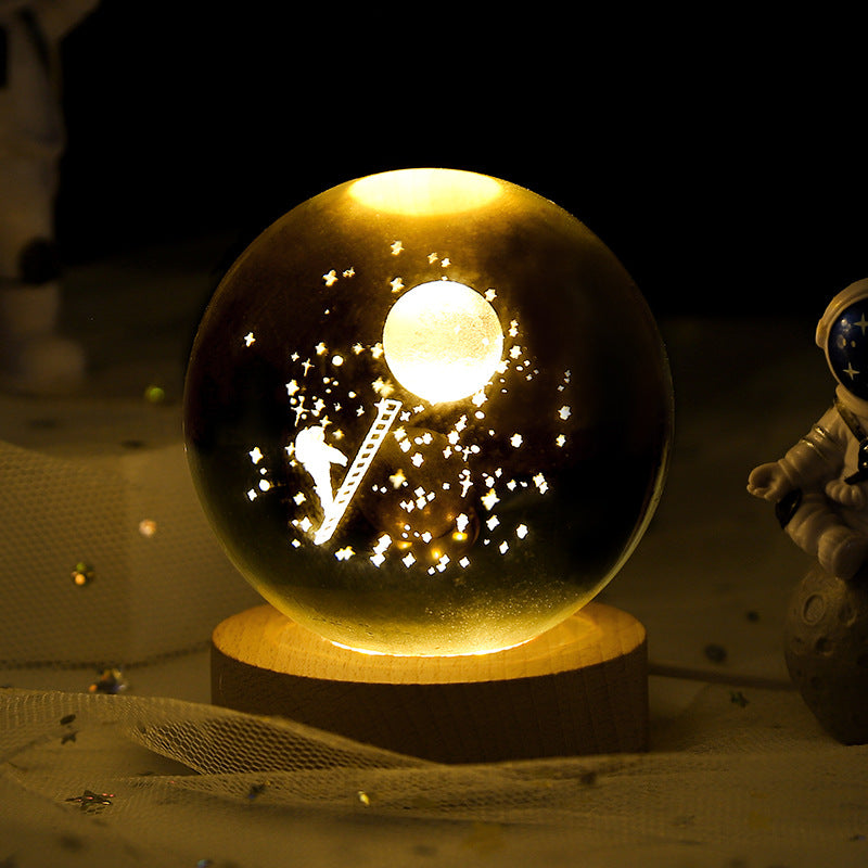 Crystal Moon Galaxy Lamp